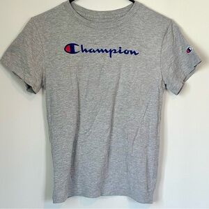 Classic Champion Heather Gray Athletic Short Sleeve Tee - Size: Extra Small